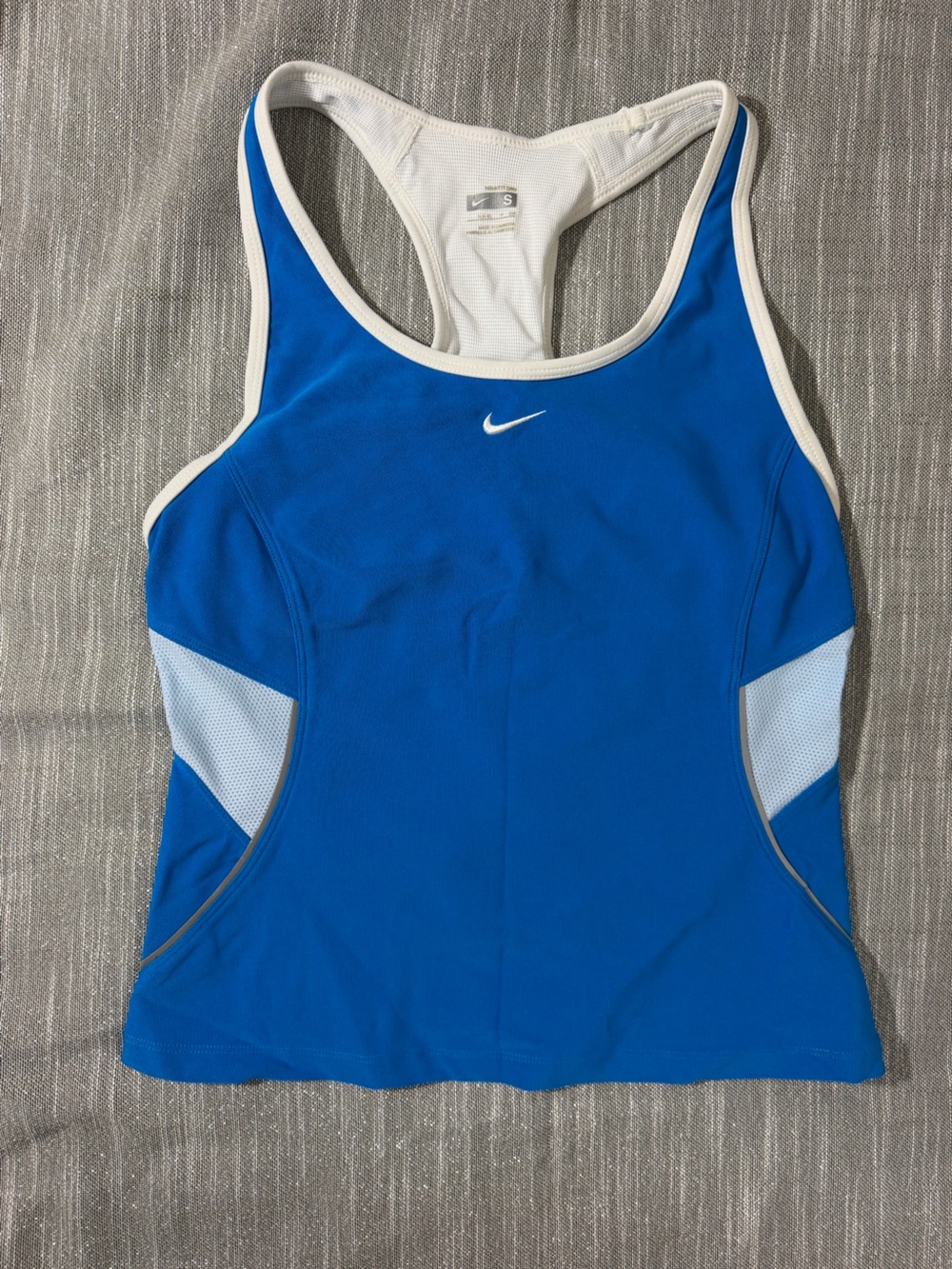 Nike Blue & White Racerback Sports Tank Top